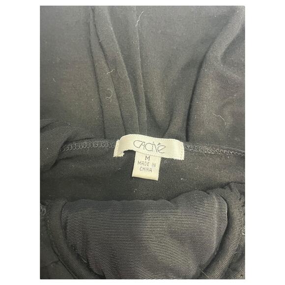 VTG Cache Halter Top Womens Medium Black Babydoll Crochet Boho Y2K Retro Fairy - Picture 8 of 12